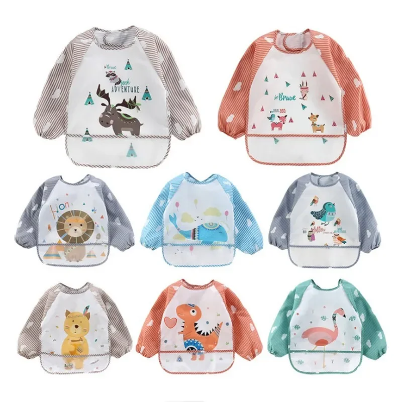 Bib Long Sleeve - vvocci Waterproof Toddler Art Smock Feeding