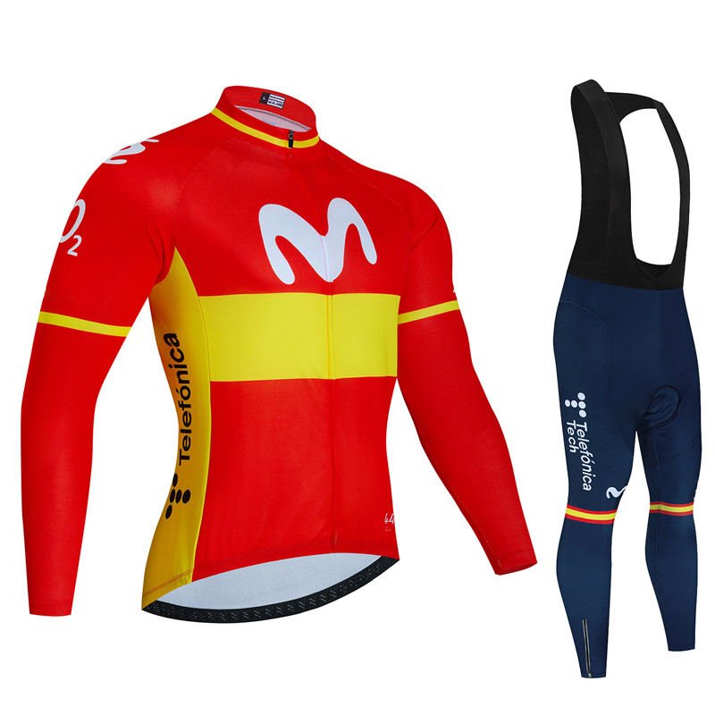 Bib Long Sleeve - Spain Movistar Autumn Long Sleeve Cycling