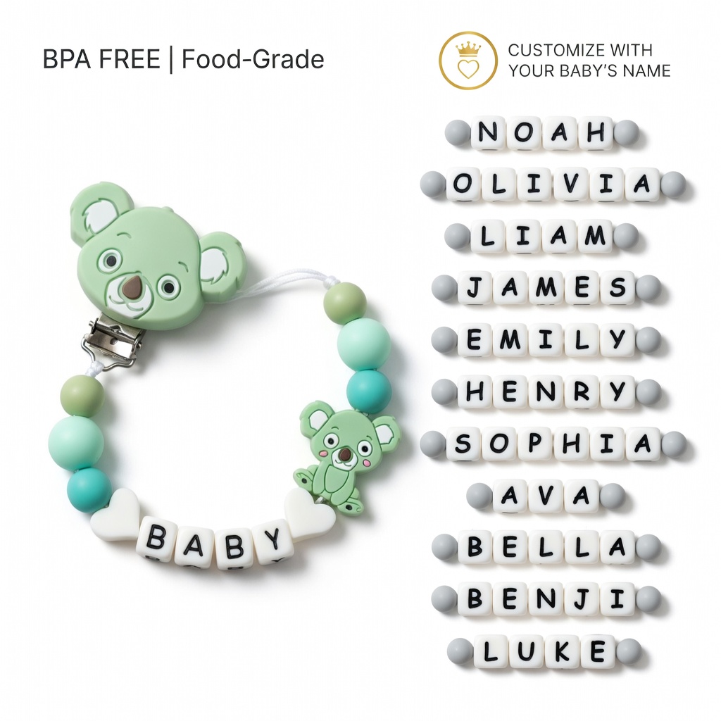 Baby Food Teether - Silicone Baby Pacifier Clip Teething Chain