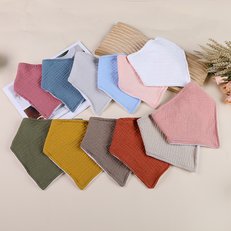 Baby Food Apron - Baby Cotton Bibs Triangle Saliva Towel