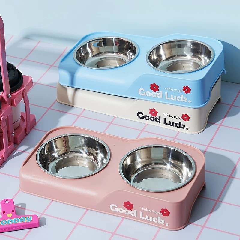 Stainless Steel Double-Bowl El - Baby Food Cat review and price