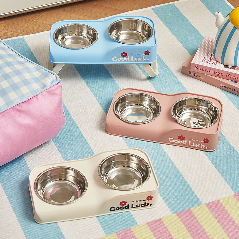 Stainless Steel Double-Bowl El - Baby Food Cat review and price