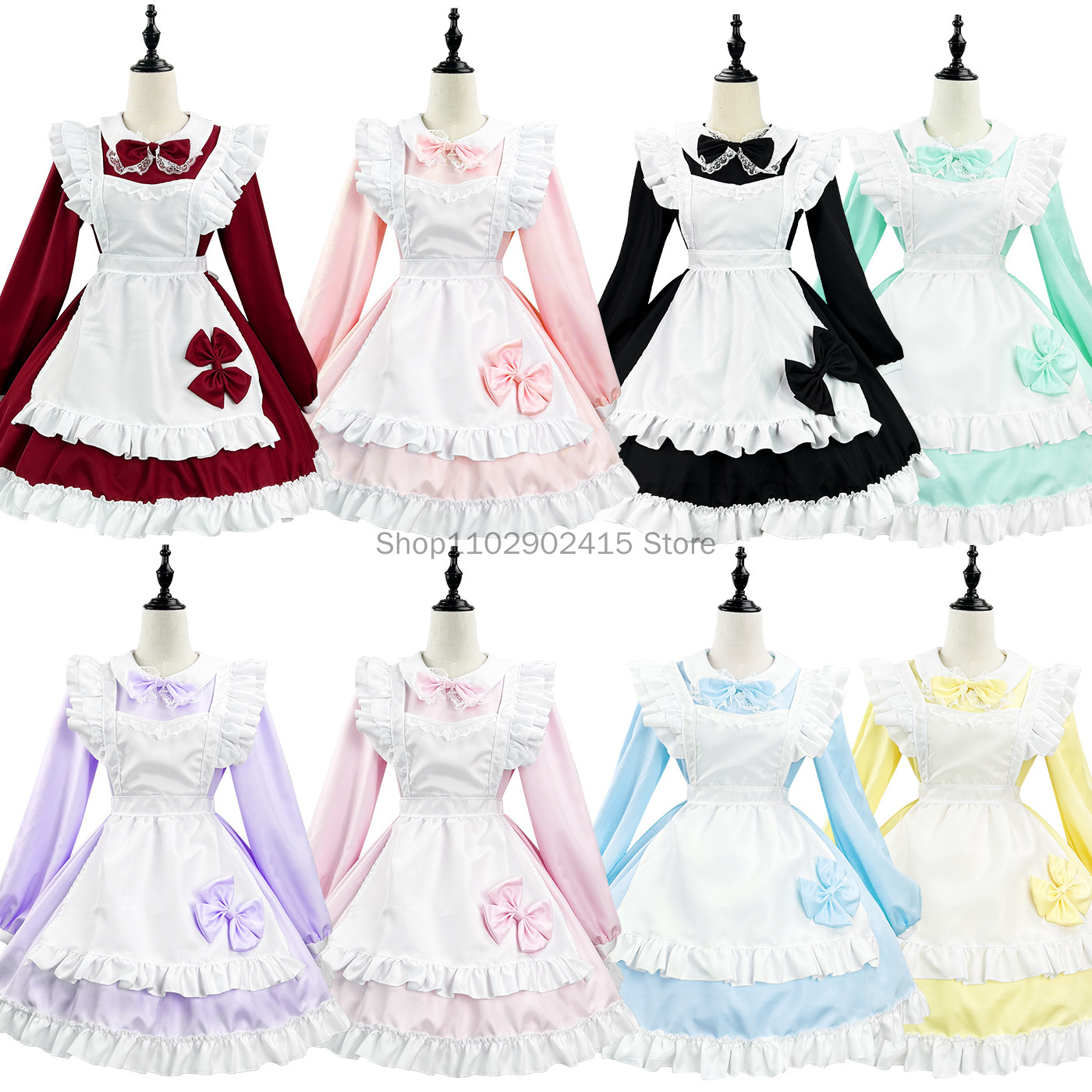 Japanese Maid Cosplay Cute Lol - Bib Long Sleeve review and price