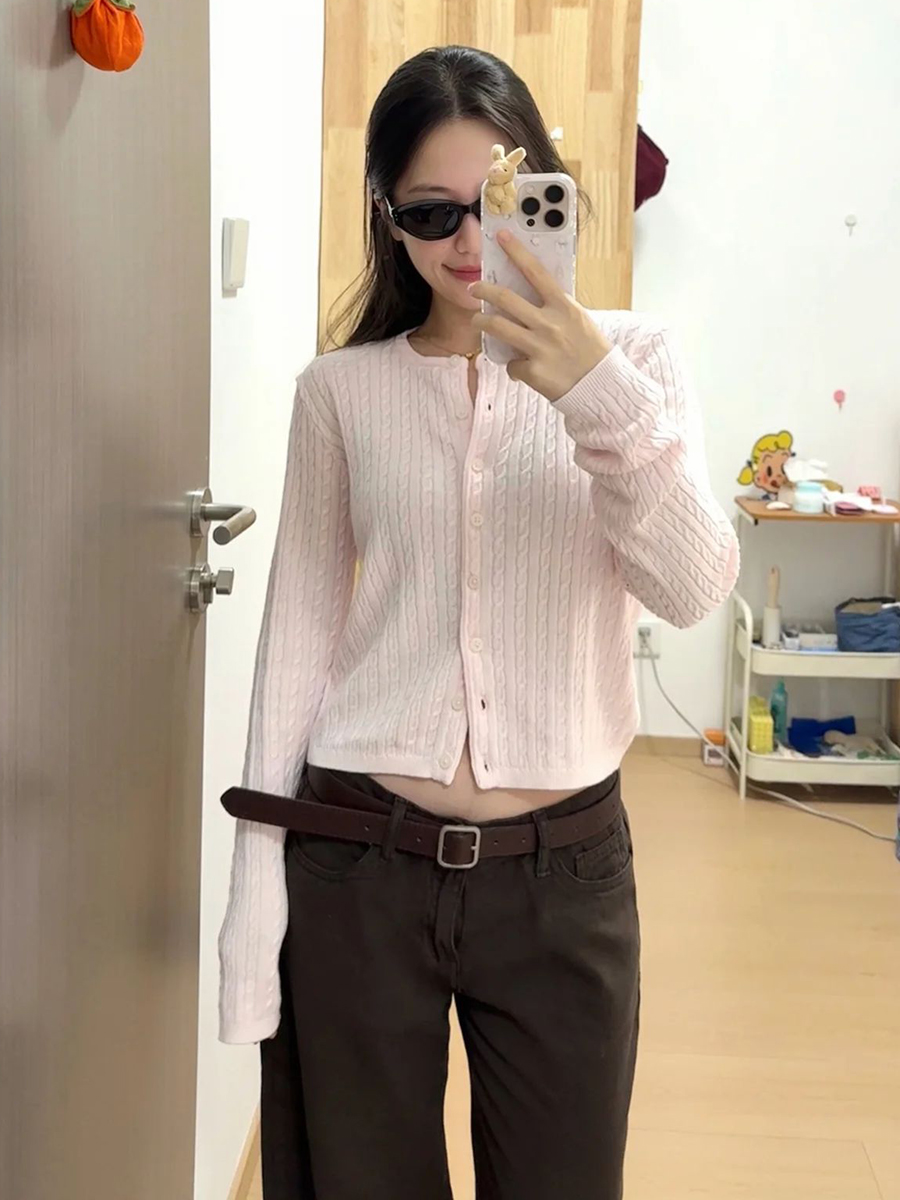 Twist Flower Baby Pink Sweater - Bib Long Sleeve review and price
